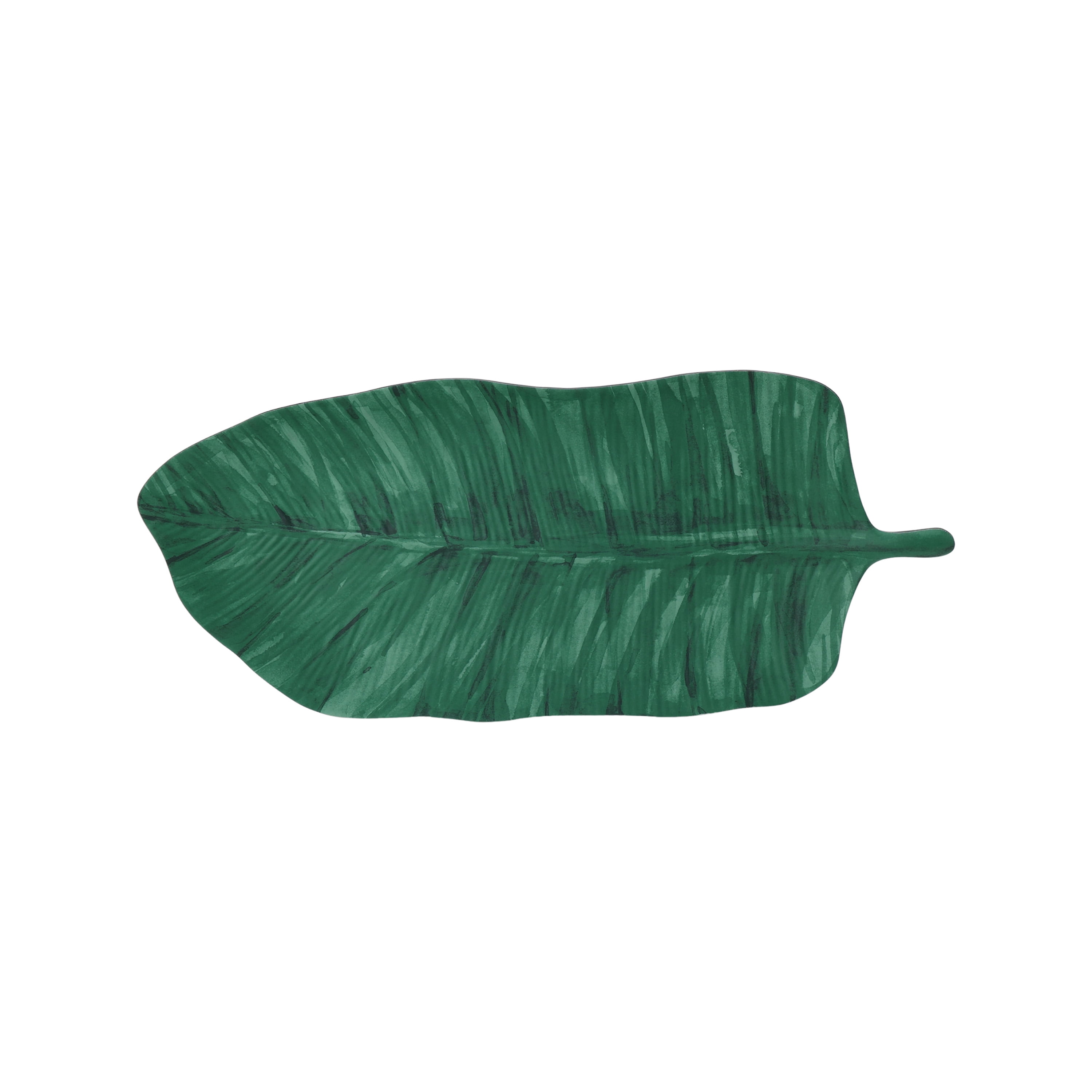 Hometrends Leaf Bamboo Melamine Platter Green 17.625 Inch