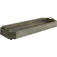 thumbnail image 7 of MyGift Rustic Burnt Gray Solid Wood Rectangular Serving Tray with Handles, 7 of 7