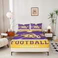 thumbnail image 3 of Erosebridal American Football Sheet Set Twin, Soccer Sports Bedding Sets Twin Size, Purple Orange, Minnesota, 3pcs (Top Sheet, Fitted Sheet, Pillowcase), 3 of 6