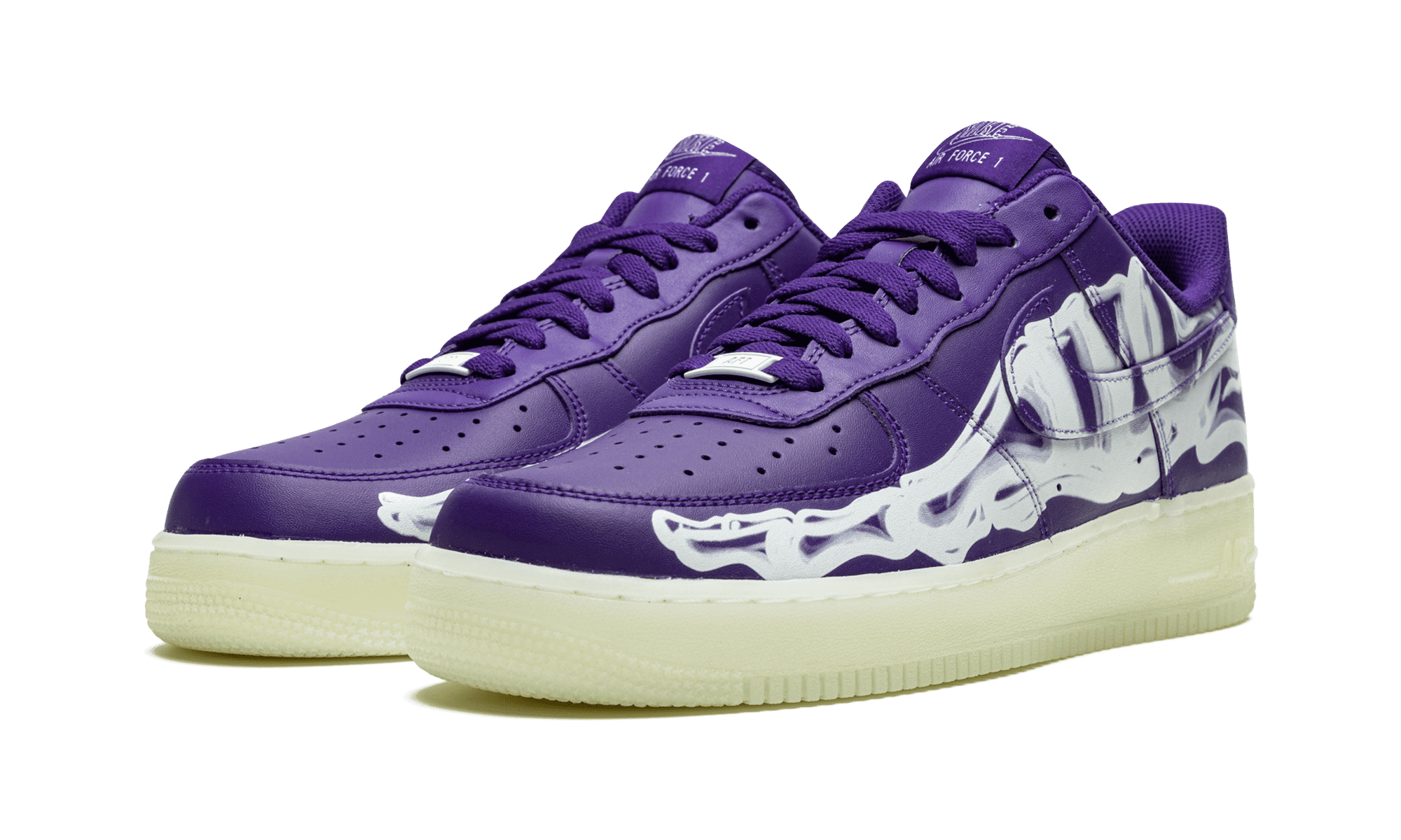 NIKE MENS Air Force 1 Low '07 QS "Purple Skeleton Halloween" CU8067 500 from Stadium Goods