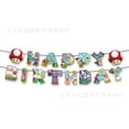 thumbnail image 1 of Suministros de decoración para fiestas temáticas de Mario, vajilla desechable, bandeja de papel, vaso de papel, bandera, globo, traje de cumpleaños | | Bandera, 15 unidades, 1 of 5