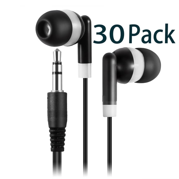 Bulk Earbuds 30 Pack Keewonda Wholesale in-Ear Headphones Wired Earphones for School Students Classroom