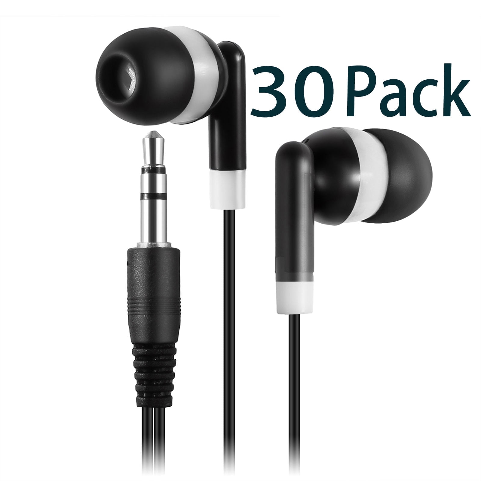 Bulk Earbuds 30 Pack Keewonda Wholesale in-Ear Headphones Wired Earphones for School Students Classroom