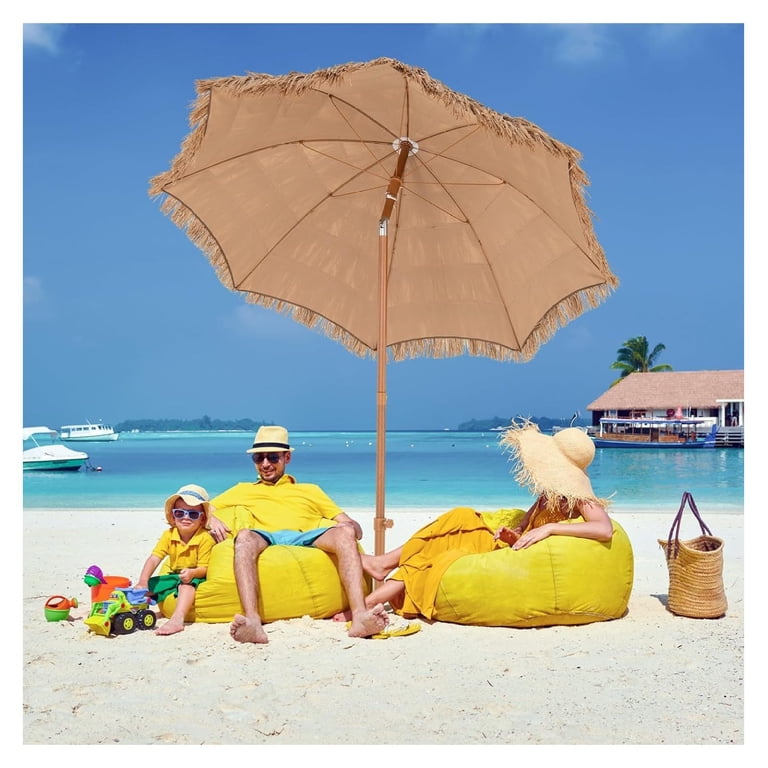 hawaiian patio umbrellas Tangkula 7.2Ft Tiki Umbrella, Style Outdoor PE Grass Umbrella with Tilt Adjustment, 8 Ribs, Portable Thatched Beach Umbrella for Garden, Yard, Poolside : Patio, Lawn & Garden giving you the feel external 15 x 9 ft. Color:Mars Dust Dark Heather / Mars Dust