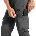 thumbnail image 2 of BROKIG Men's Zip Cargo Jogger Pants Gym Workout Athletic Sweatpants with Pockets (XX-Large, Dark Gray), 2 of 5