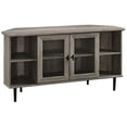 thumbnail image 2 of Walker Edison 48" Simple Glass Door Corner TV Console - Grey Wash, 2 of 2