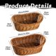 thumbnail image 2 of Woven Bread Fruit Basket Small Rattan Style Serving Tray For Kitchen Dining Restaurant Outdoor Stackable Plastic Wicker Basket Brown Wi, 2 of 5