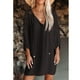 thumbnail image 4 of Vestido Corto Informal De Verano Vestido Corto Informal Mujer Vestido Con Cuello En V Encaje Mangas Tres Cuartos Cintura Suelta Verano Casual Vestido Corto Negro S ANGGREK Otros, 4 of 6