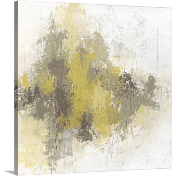 Great BIG Canvas | "Saffron Abstract II" Canvas Wall Art - 16x16