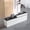 White & Black Marble; Left Hand High, variant on Modern Reception Desk - Lockable Drawers, Cable Management & Silent Tracks for Office, Lobby, Salon（White & Gray; Left Hand High; 63"L x 24"W x 39"H ）