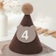 thumbnail image 4 of Brown Coffee Bear Baby Birthday Hat Shower Party Decoration Pom Pom Peaked Cap Adjustable Size for 1st 2nd 3rd Years Old, 4 of 5