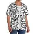 thumbnail image 4 of Xecao offers the Hand Drawn Snake for Men's Casual Short-sleeved Shirt, a button-up collared shirt with a pocket, perfect for beach vacations and yacht travel in the Medium size., 4 of 7