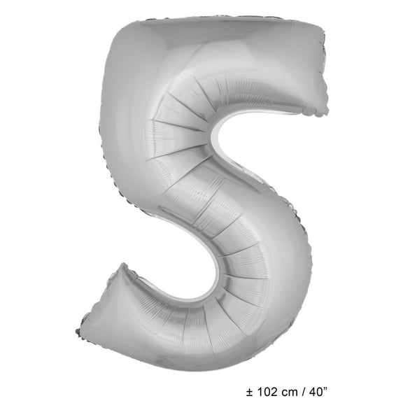 Balloon-Foil-Number 5-40"-Slv