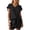 Black, variant on MuXiKeJi Clothes 2 Piece Sets for Women Summer Short Sets Travel Vacation Outfits Cap Sleeve Sweatsuit Side Slit Wide Leg Pants S-3XL