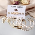 thumbnail image 1 of Fiudx Elegantes y Elegantes, Elegantes Coyunturas En Perlas Acrílicas, Diseño Geométrico Creativo de Aleación, Estilo Sencillo y Cotidiano, Regalo de Boda, Accesorio de Moda para Mujer, Incluye Seis, 1 of 7