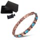 thumbnail image 1 of 1 paquete de pulsera de cobre puro turquesa para mujer, terapia magnética curativa, alivio del dolor de artritis, túnel carpiano, pulsera ajustable para mujer (turquesa azul), 1 of 5