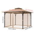 thumbnail image 4 of VEVOR Gazebo Netting Replacement, Fit Most 10 x 10 x 7 FT Gazebo Curtain, Outdoor Garden Net, 4-Panel Sidewall Mesh Net, Patio Midge Netting with Double Zipper, Canopy Screen (Netting Only), 4 of 9