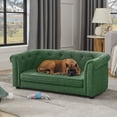 thumbnail image 2 of Kamsly 38" Classic Pets Sofa Bed for X-Large Dogs, Cozy & Breathable Padded Dog Sofa-Couch w/ Button Tufted&Arc Backrest, Elevated Comfy Sofa Dog Beds, Stylish Pet Lounging Bed Chair, Green, 2 of 10