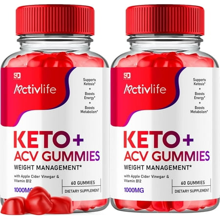 (2 Pack) Activlife Keto Gummies - Apple Cider Vinegar Supplement for Energy & Focus - Dietary Supplement Gummies with Apple Cider Vinegar Folate Vitamin B12 B6 Beet Root (120 Gummies)