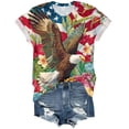 thumbnail image 6 of mgoYE 250th Anniversary Shirt Women Patriotic T-Shirts 3D Graphic Printed Novelty Fashion Tee Short Sleeve Shirt Women Tops Blue L, 6 of 8