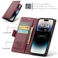 thumbnail image 2 of Jiahe Cover for iPhone XR, Wallet Case with Card Holder Stand,with RFID Blocking Hybrid Shockproof Magnetic Clasp Flip Leather Full Body Protection Case Cover, wine, 2 of 7