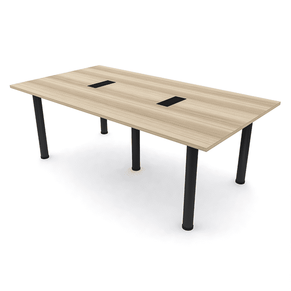 7Ft Rectangle Conference Room Table Power And Data Post Legs