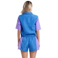 thumbnail image 6 of Haitryli Women's 80s Tracksuit Retro Outfits 2 Piece Zipper Front Jacket with Loose Shorts Blue L, 6 of 7