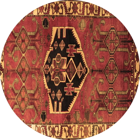 Ahgly Company Indoor Round Persian Brown Traditional Area Rugs, 8' Round