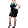 thumbnail image 4 of Agnes Orinda Women's Plus Size Velvet Sleeveless Cami Bodycon Club Party Mini Dresses, 4 of 6