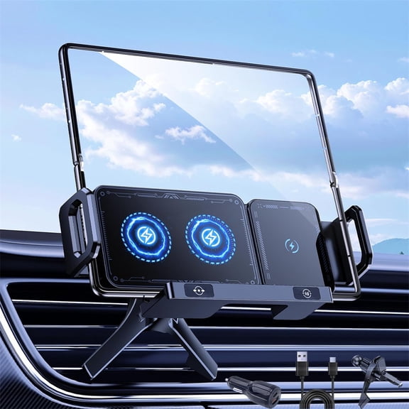 Wireless Car Charger Mount Holder for Samsung Galaxy Z Fold 7 6 5 4 3 2, Rotatab