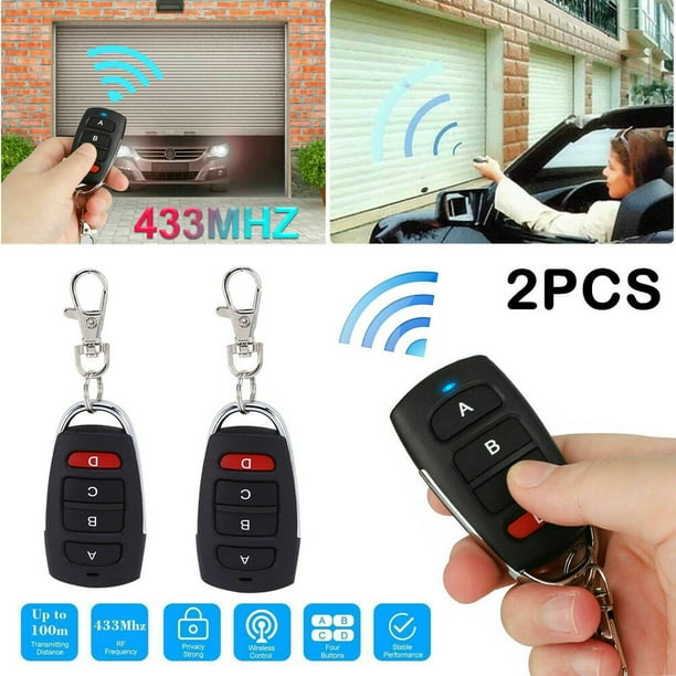 2PCS Universal Garage Door opener Remote Multicode Gate Remote 433mhz