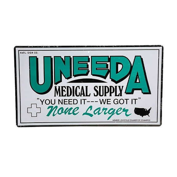 Trick or Treat Studios Return of the Living Dead Uneeda Medical Supply Metal Sign Halloween Decoration - 12 in x 18 in