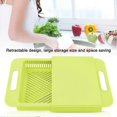 thumbnail image 3 of Retractable Plastic Cutting Chopping Board with Vegetable Drain Basket for Kitchen Olive Green s, 3 of 5