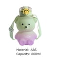 thumbnail image 2 of Botella Con Pajita Oso Kawaii Sin BPA 800 Ml para Viajes Escolares Al Aire Libre (verde Morado), 2 of 9