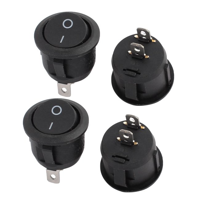 Unique Bargains 4 Pcs 2 Position On-Off SPST Boat Rocker Switch 10A 125VAC 6A 250VAC Black