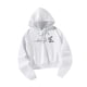 thumbnail image 1 of Sudadera con capucha para mujer Tops cortos Sudadera con cordón Sudaderas con capucha recortadas Trajes con sudadera con capucha Blanco M, 1 of 8