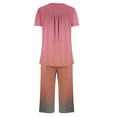 thumbnail image 5 of Tnhcen 2 Piece Women's Gradient Print Pajamas Sets Short Sleeve Top Capri Pants Pjs Sleepwear with Pockets Homewear S-3XL, 5 of 5