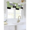 thumbnail image 3 of Sage Green Gray Black White Curtain Valances for Kitchen Windows,Rod Pocket Short Valance Abstract Color Block Patchwork Small Window Treatment for Living Room Bathroom Bedroom,42"x12"-1 Panel, 3 of 9