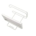 thumbnail image 3 of DEEPCRAFF Double Layer Toilet Paper Holder in White Stainless Steel with Top Shelf for Storage, 3 of 8