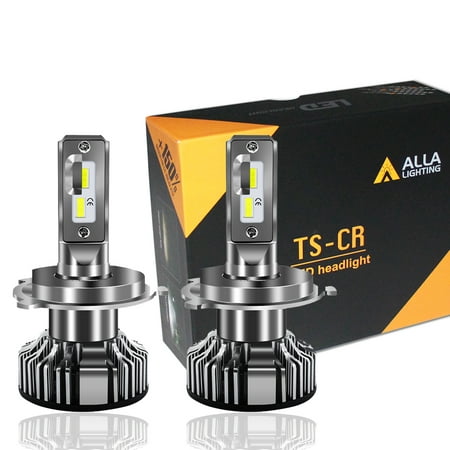 Alla Lighting HB2 9003 H4 LED Headlight Bulbs Xtremely Super Bright TS-CR Dual Hi/Low Beam Headlamp Conversion Kits DRL Bulb, Xenon White (Set of