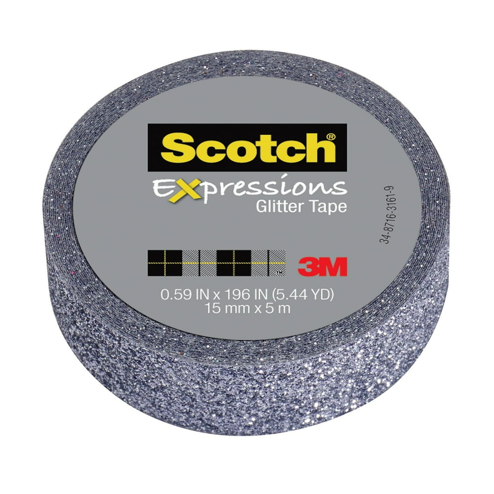 3M Expressions Glitter Tape, .59" x 196", Platinum