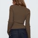 thumbnail image 3 of HongQid Women's Long Sleeve Open Front Cropped Lightweight Cardigan Sweater Button Down Shirt Fall Tops, 3 of 3