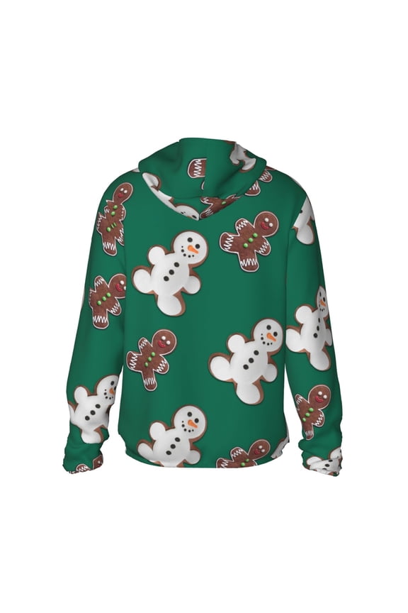 Gingerbread Snowman Cookies Print Women Men Sun Protection UPF 50+ Jackets Zip Up Long Sleeve Hoodie Hiking Lightweight with Pockets