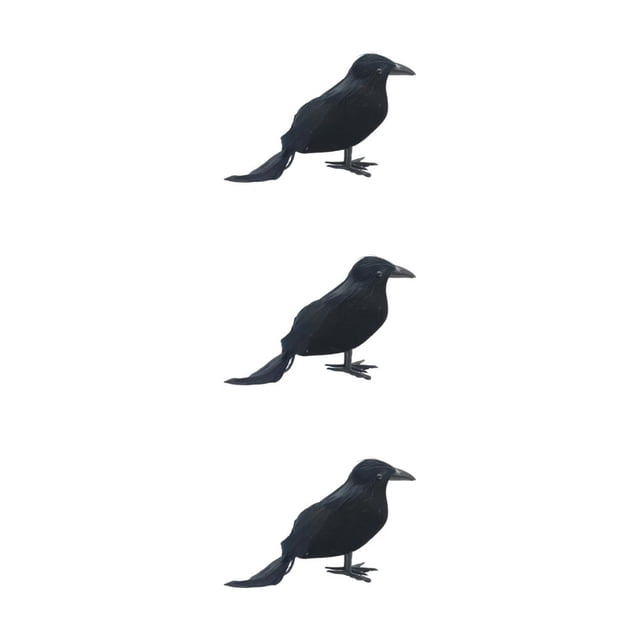 Transemion Halloween Party Decoration - Festive Ambiance And Clear Texture Simulation Crow Straight crow 3Set