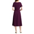 thumbnail image 3 of INSPIRE CHIC Women's Boat Neck Dresses 2025 Midi Swing Work A-Line Dress for Elegant and Casual Occasions M Purple Red, 3 of 5