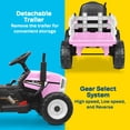 thumbnail image 4 of Kidzone 12V 7AH Treaded Tires Kids Battery Powered Electric Tractor with Trailer Toddler Ride On Toy for 3+ Years Boys & Girls, 3-Gear-Shift 7-LED Lights USB & Bluetooth Audio - Light Pink, 4 of 6