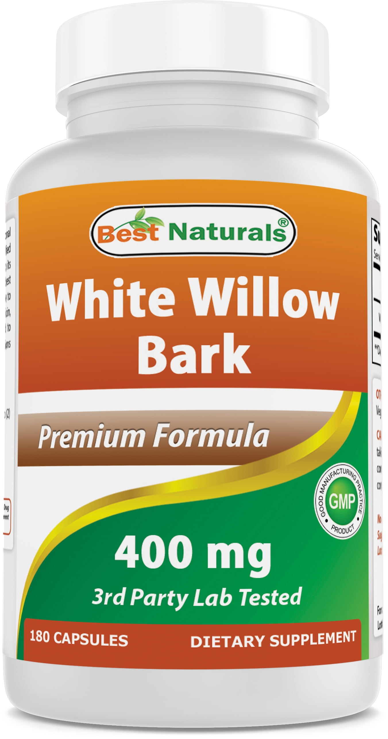 Best Naturals White Willow Bark 400 mg 180 Capsules