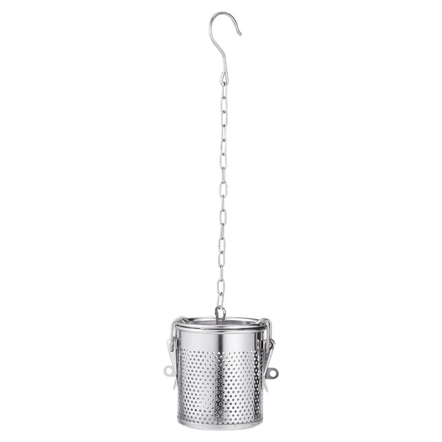 Stainless Steel Tiny Holes Spice Infuser Soup Straining Basket Seasoning Ball Filtering Tool Kitchen Gadget (Medium Size)