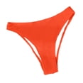 thumbnail image 3 of Dresfit Ribbed High Waisted Bikini Bottoms for Women - Textured Sexy Swimwear Red S, 3 of 4
