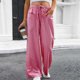 thumbnail image 2 of Pantalones de Mujer Pantalones Casuales Cordón de Cintura Larga con Bolsillo, Poliéster Todas las Estaciones de Ocio, 2 of 9